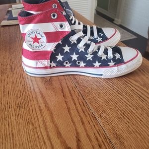 Converse Red/White/Blue high tops
